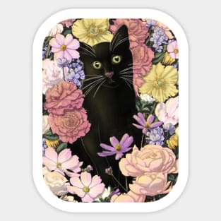 Little Black Garden Cat Colour Version Sticker